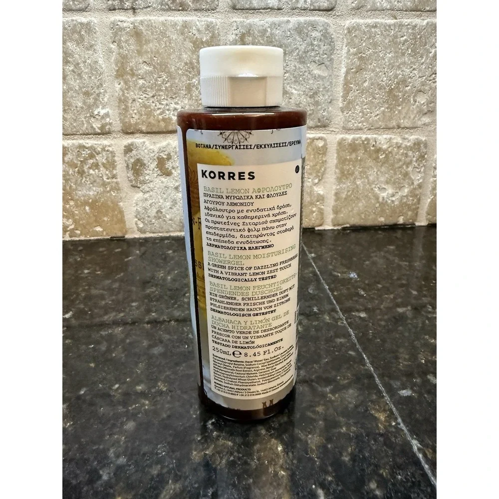Korres BASIL LEMON Shower Gel Body Wash Cleanser Soap 8.45 oz NOS